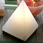 White Pyramid Shaped Salt Lamp