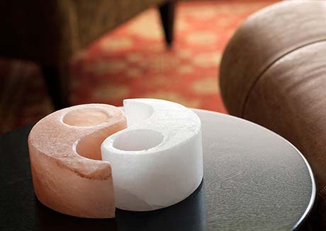 Yin and Yang Himalayan Salt Crystal Candle Holders